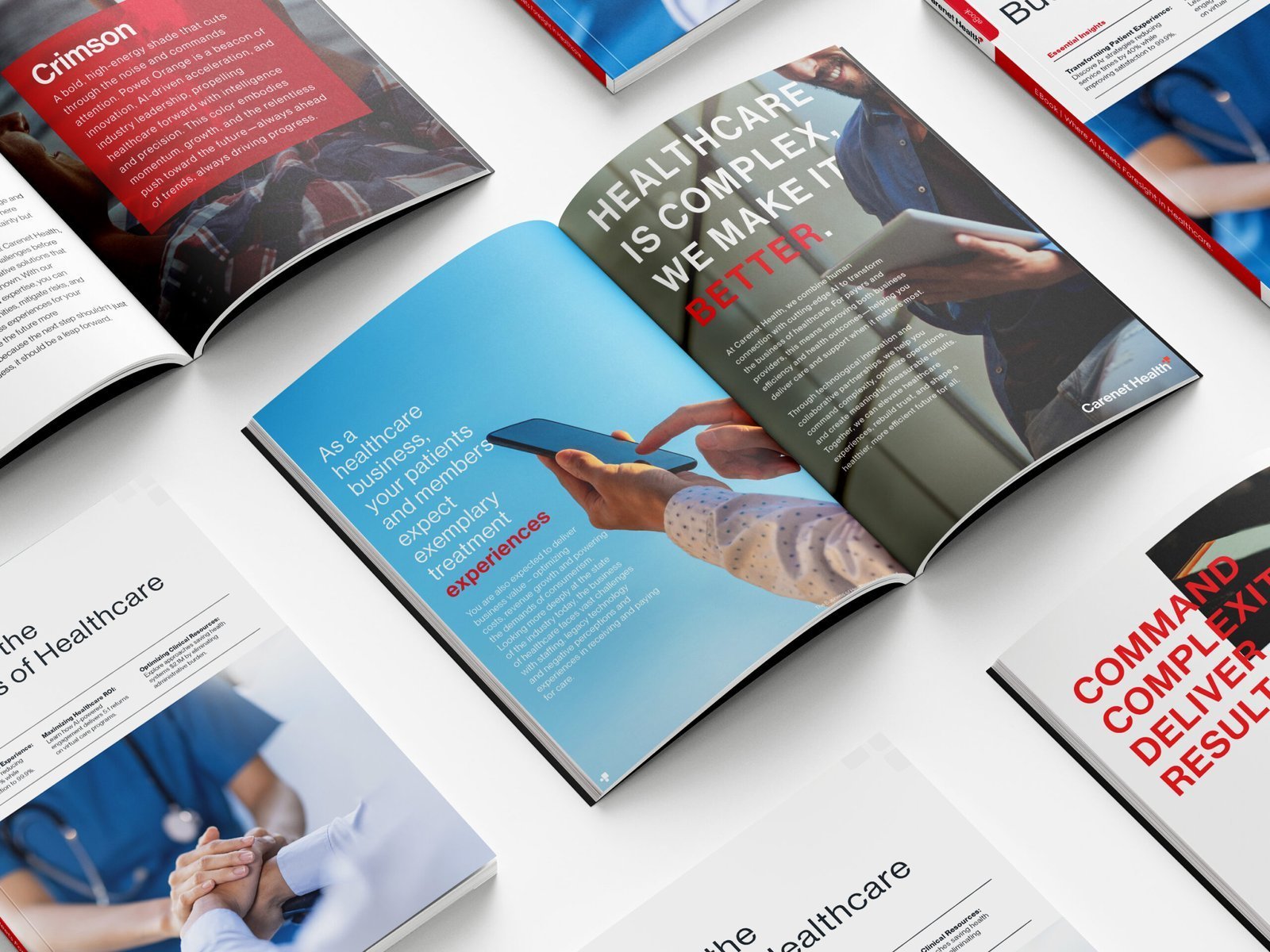 Carenet Health rebrand brand system collateral