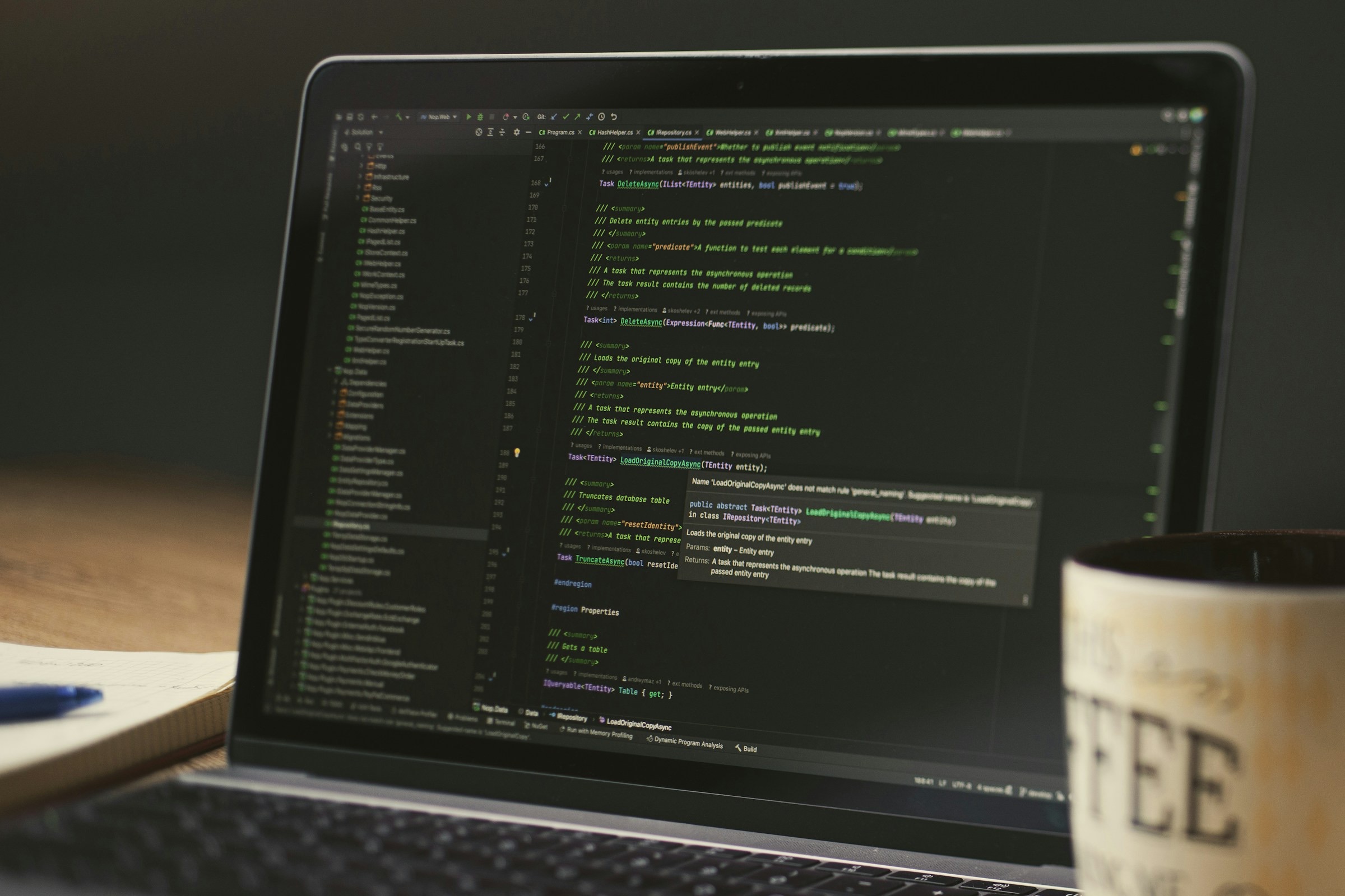 Laptop screen displaying lines of code