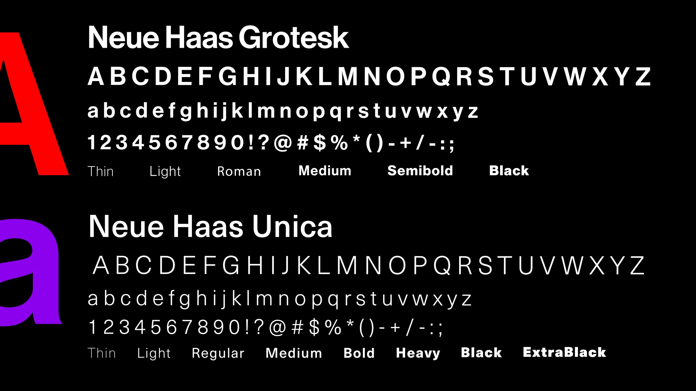Catalyst Health typography: Neue Haas Grotesk and Neue Haas Unica with full weight ranges