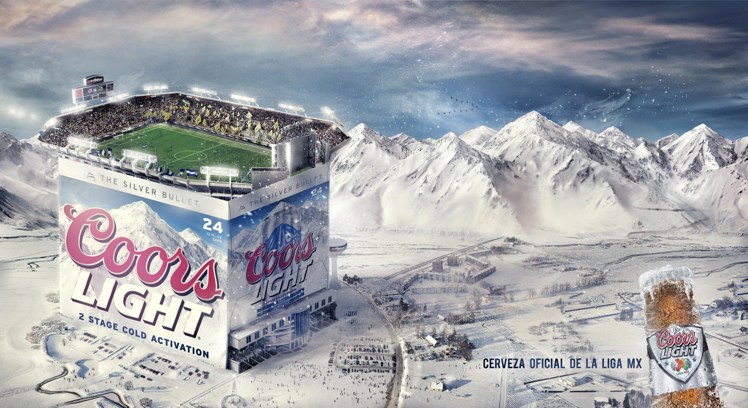 Finished Coors Light Caja billboard